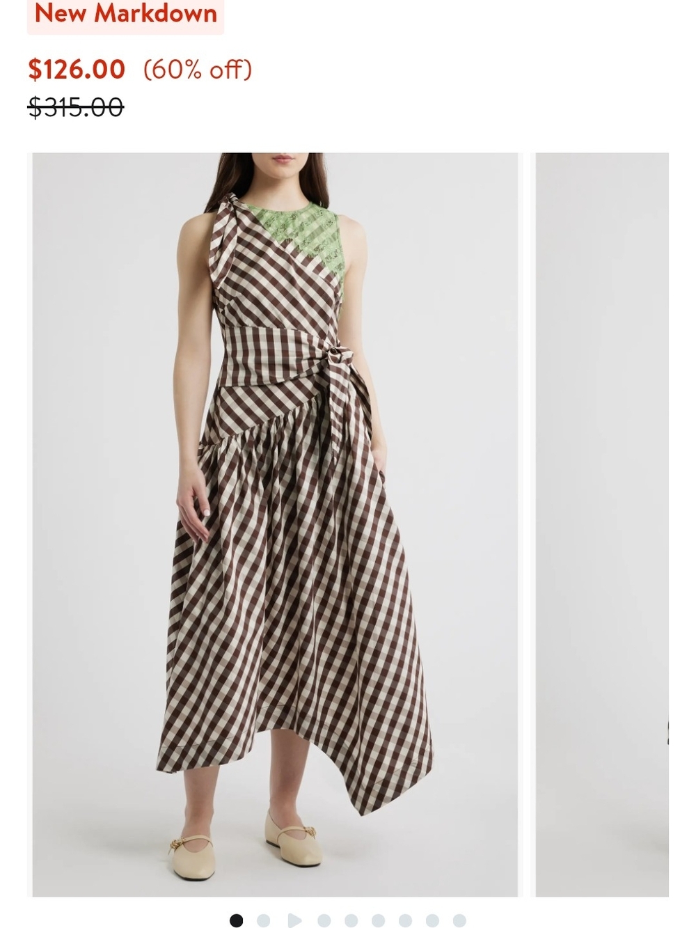 ISO - Damson Madder Giselle Gingham Dress with Green Yoke